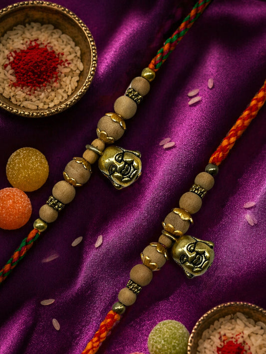 (Set of 2) Laughing Buddha Rakhi Bracelet For Bhai Bro