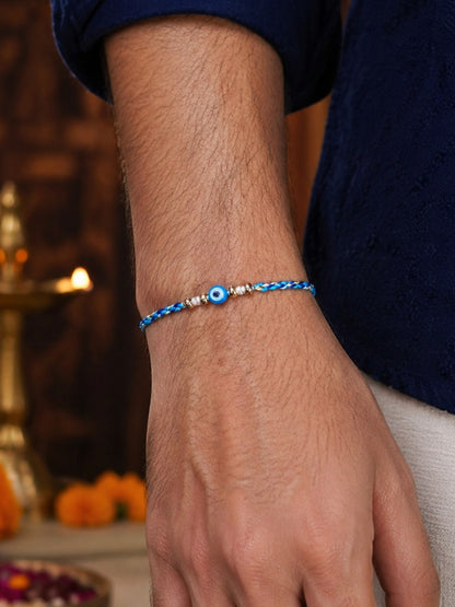 (Set of 2) Crystal Beaded Evil Eye Lumba Rakhi Bhaiya Bhabhi