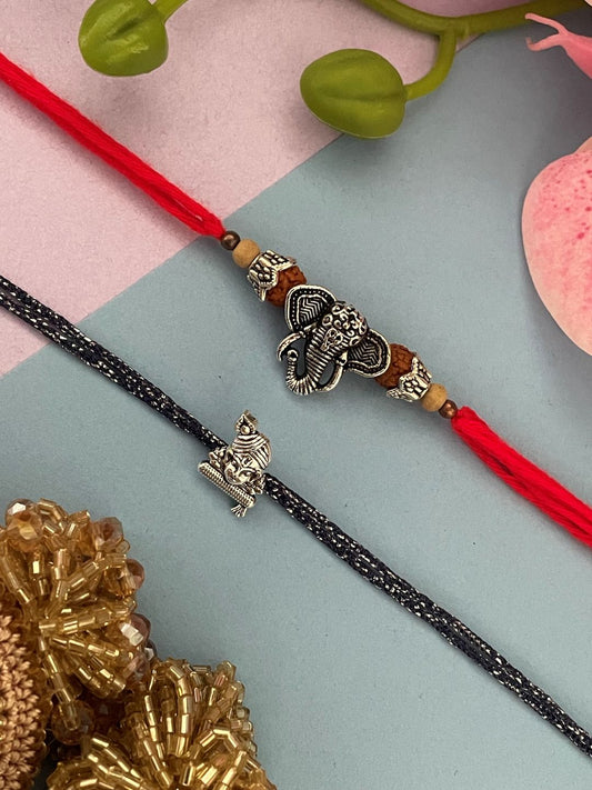 (Set of 2) Lord Ganesha Krishna Rakhi Lumba