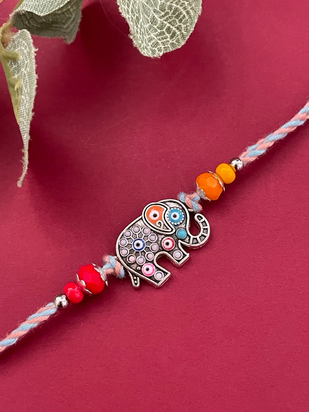 Evil Eye Elephant Rakhi Bracelet for Raksha Bandhan