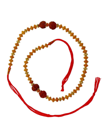 Rudraksha With Wood Beads Rakhi Bracelet for Raksha Bandhan