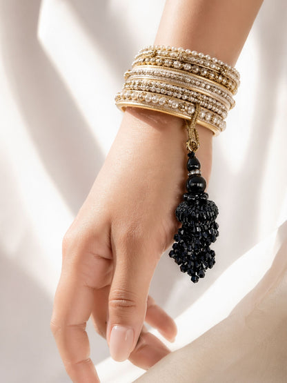 (Set of 2) Buddha Charm Black Bead Lumba Rakhi Bhaiya Bhabhi