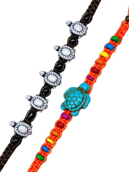 (Set of 2) Turtle Charm Bracelet Rakhi For Bhai Bhaiya Bro