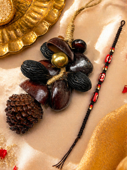 (Set of 2) Geometric Tribal Bead Lumba Rakhi Bhaiya Bhabhi