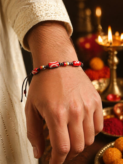 (Set of 2) Geometric Tribal Bead Lumba Rakhi Bhaiya Bhabhi