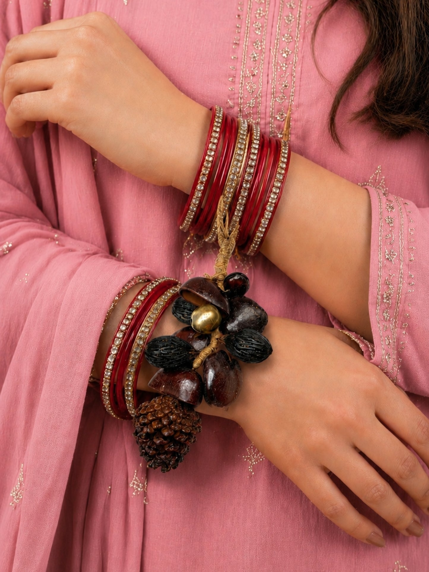 (Set of 2) Geometric Tribal Bead Lumba Rakhi Bhaiya Bhabhi