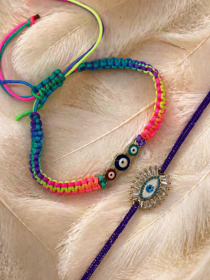 (Set of 2) Evil Eye Bracelet Rakhi For Bhai Bro
