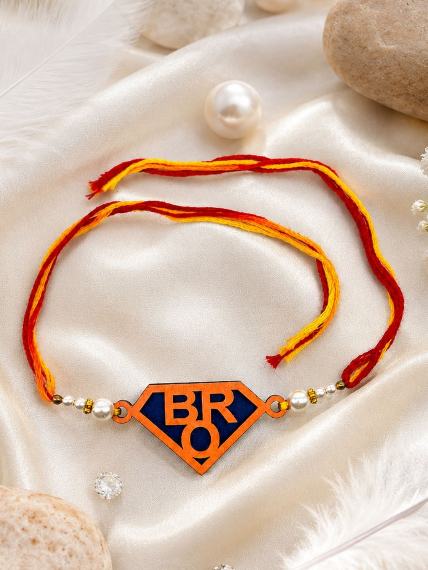 BRO Superhero Wooden Thread Rakhi for Bhaiya,Bhai