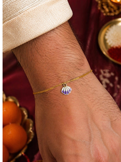 (Set of 2) Mirror Pearl Shell Lumba Rakhi Bhaiya Bhabhi