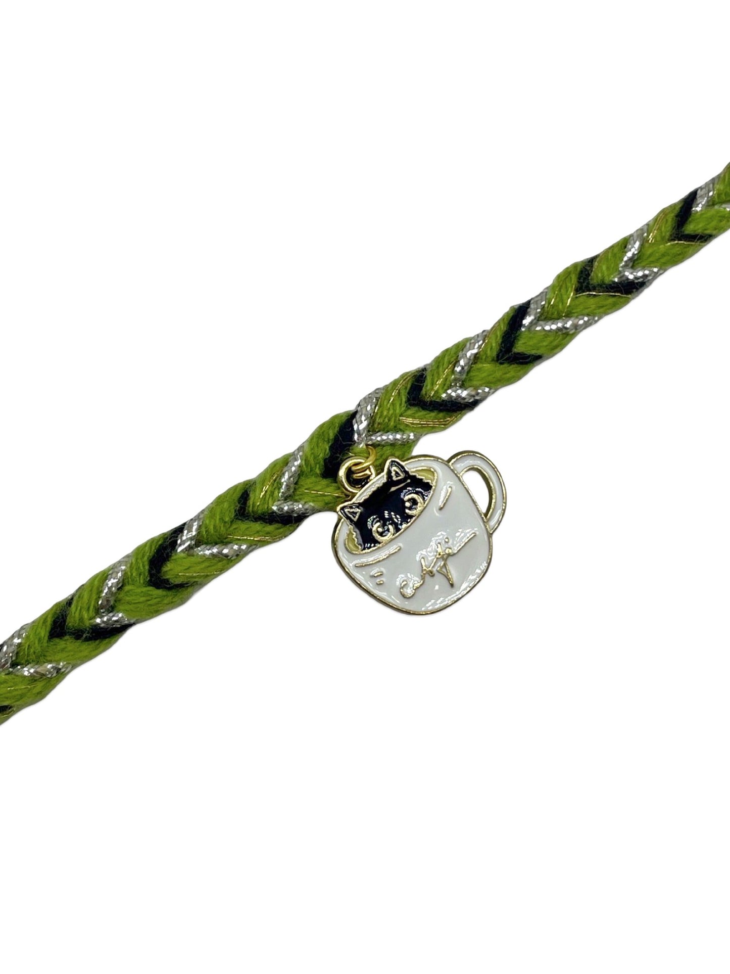 Coffee Cup & Black Cat Charm Rakhi Lumba