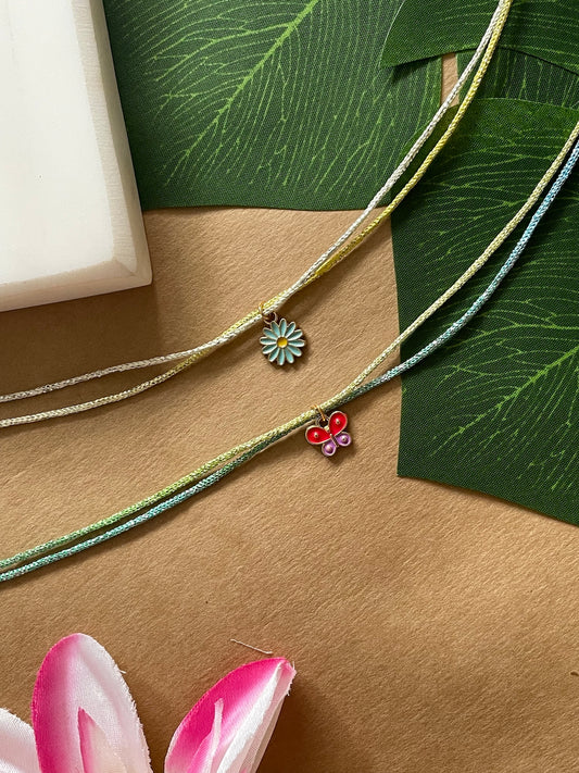 (Set of 2) Butterfly Flower Charm Rakhi Lumba