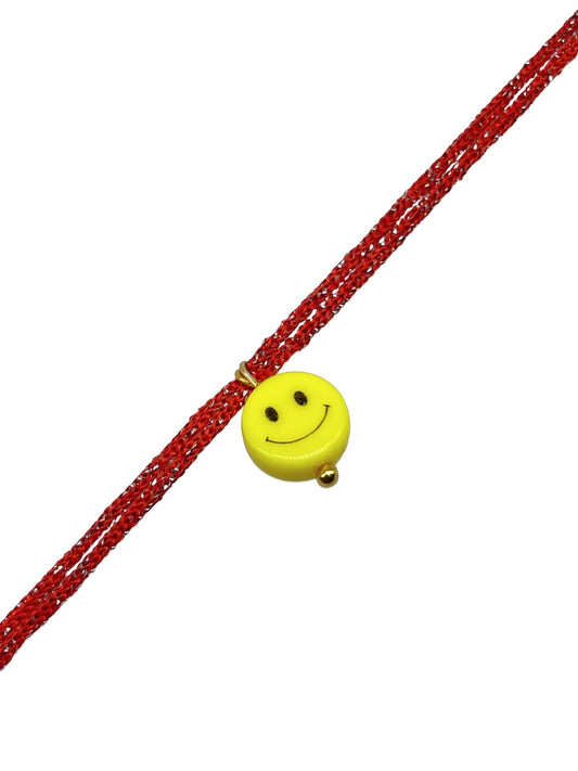 Yellow Smiley Charm Rakhi Lumba