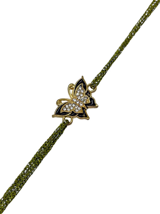 AD Black Butterfly Charm Rakhi Lumba