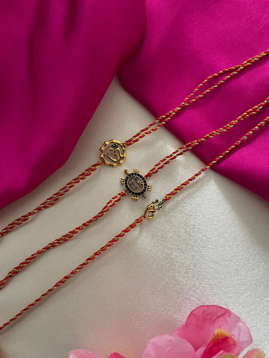 (Set of 3) Om/Tortoise/Ganesha Rakhi Lumba