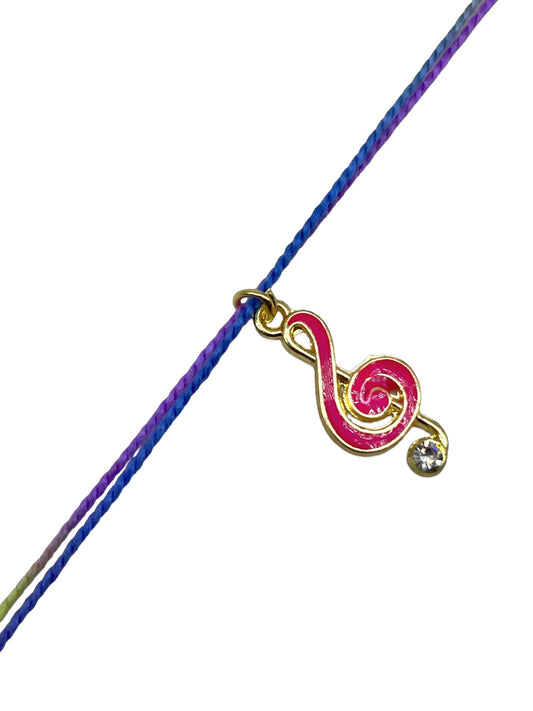 Pink Musical Note Charm Rakhi Lumba