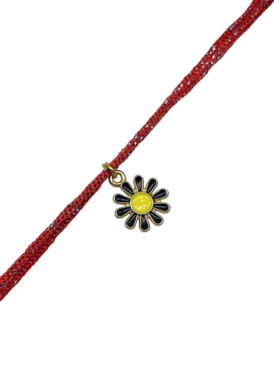 Mini Black Flower Charm Rakhi Lumba