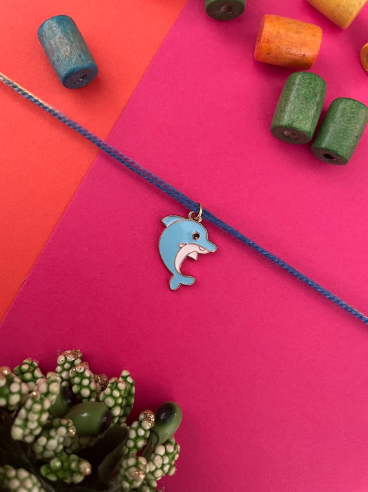Blue Dolphin Charm Rakhi Lumba