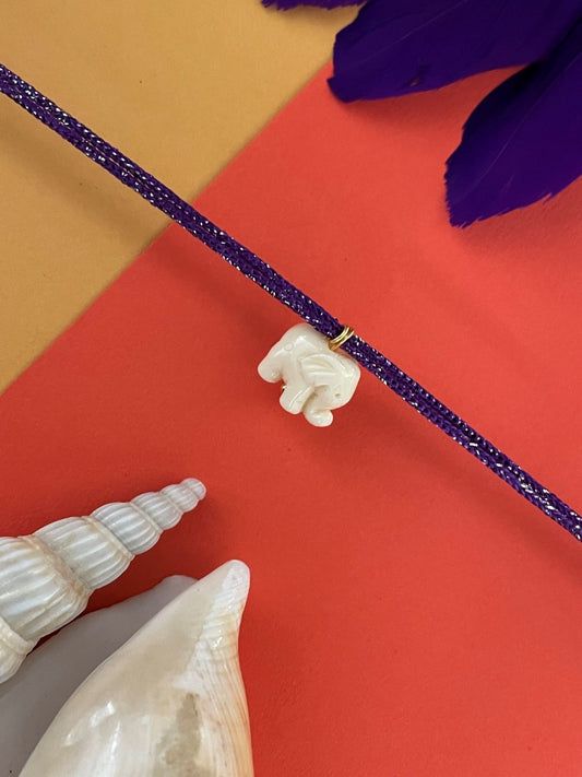 White Elephant Charm Rakhi Lumba
