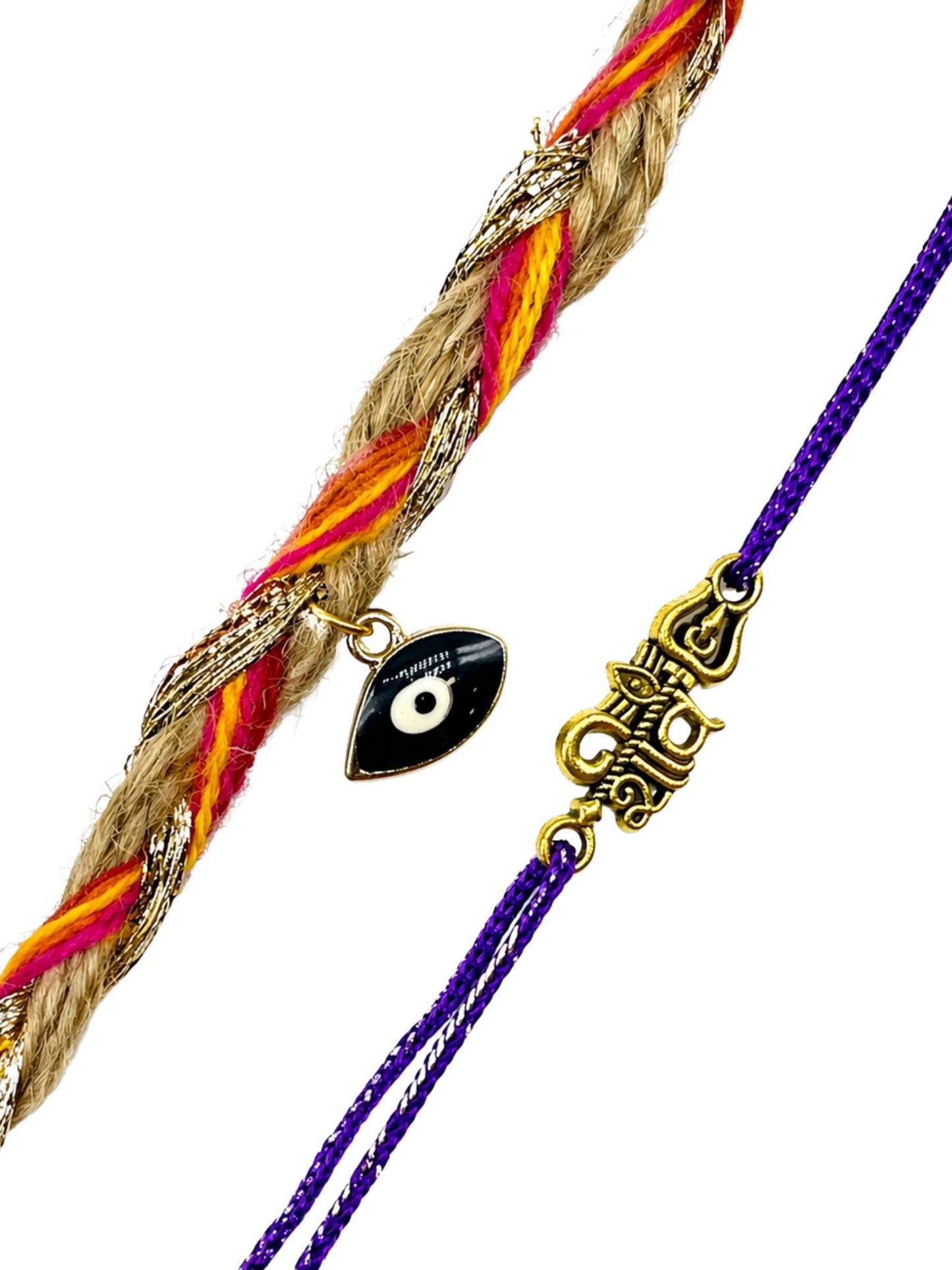 (Set of 2) Evil Eye Shiv Bracelet Rakhi For Bhai Bro