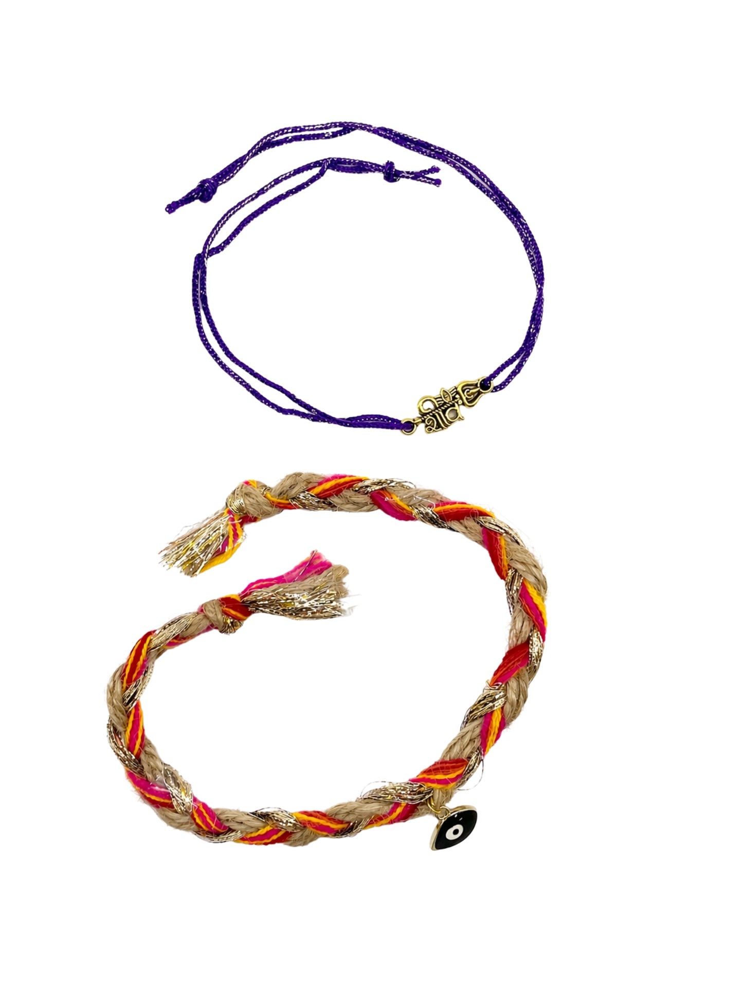 (Set of 2) Evil Eye Shiv Bracelet Rakhi For Bhai Bro