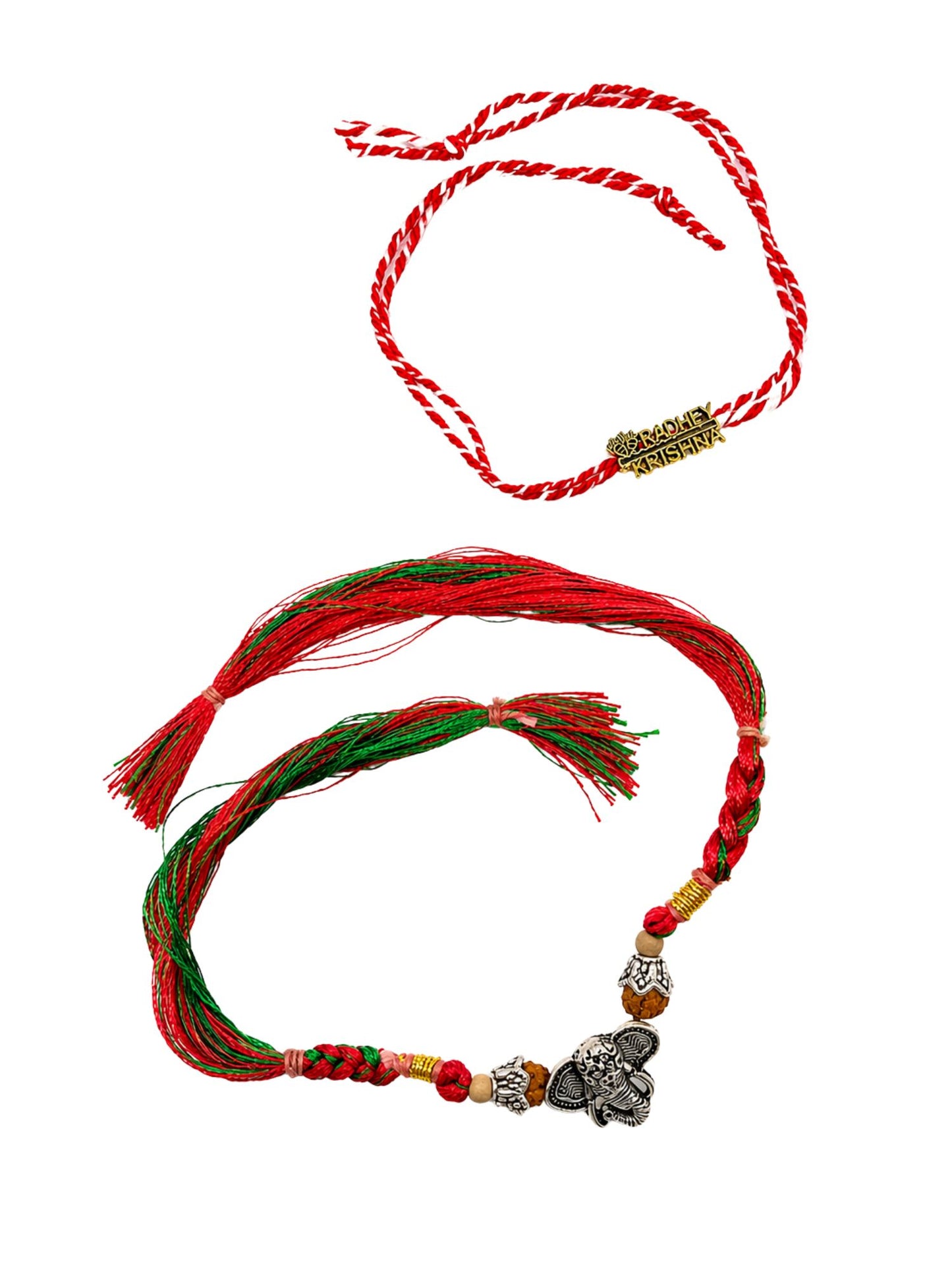(Set of 2) Ganesh Krishna Bracelet Rakhi For Bhai Bro