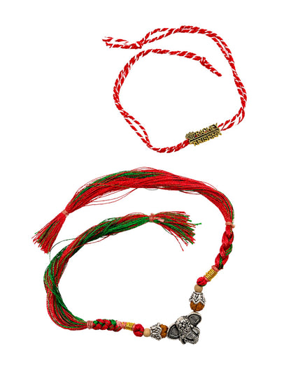 (Set of 2) Ganesh Krishna Bracelet Rakhi For Bhai Bro