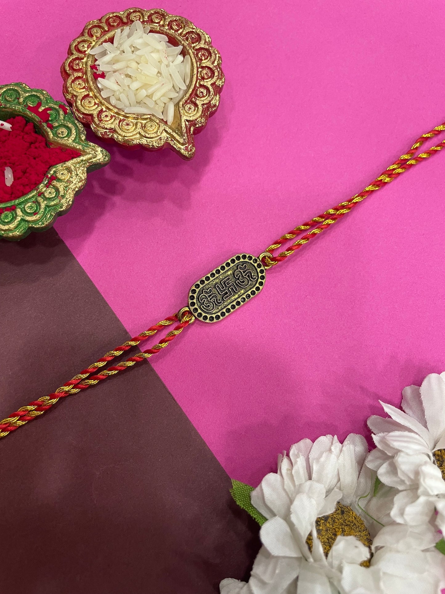 Om Swastik Urja Symbol Rakhi Lumba