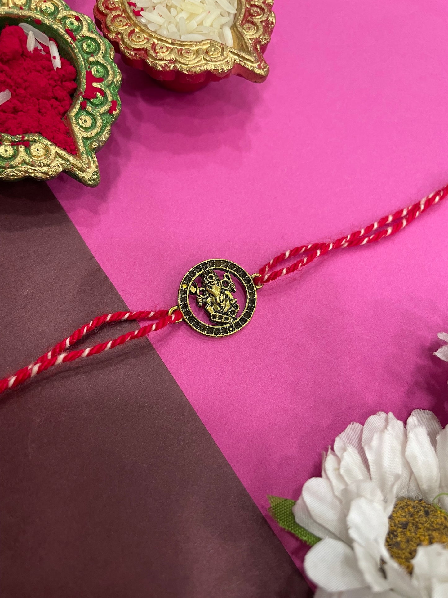 Lord Ganesha Round Rakhi Lumba