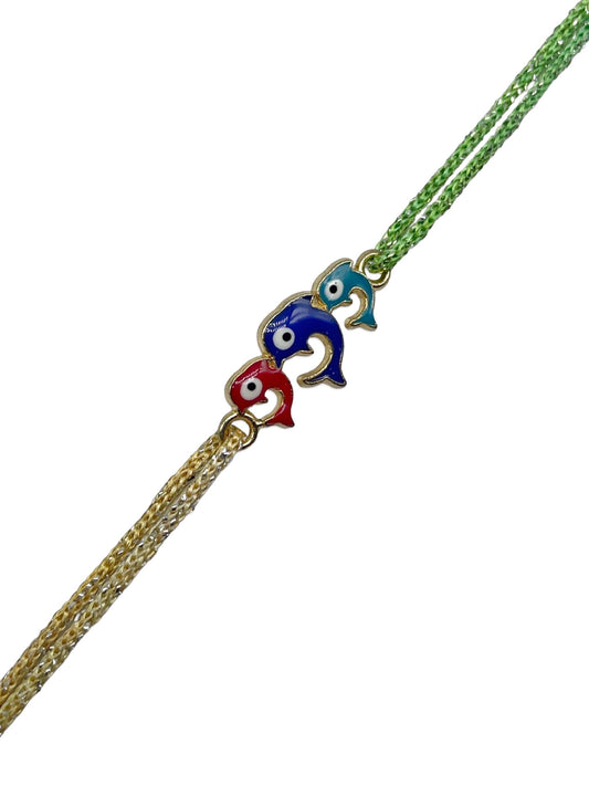 Dolphin Evil Eye Charm Rakhi Lumba