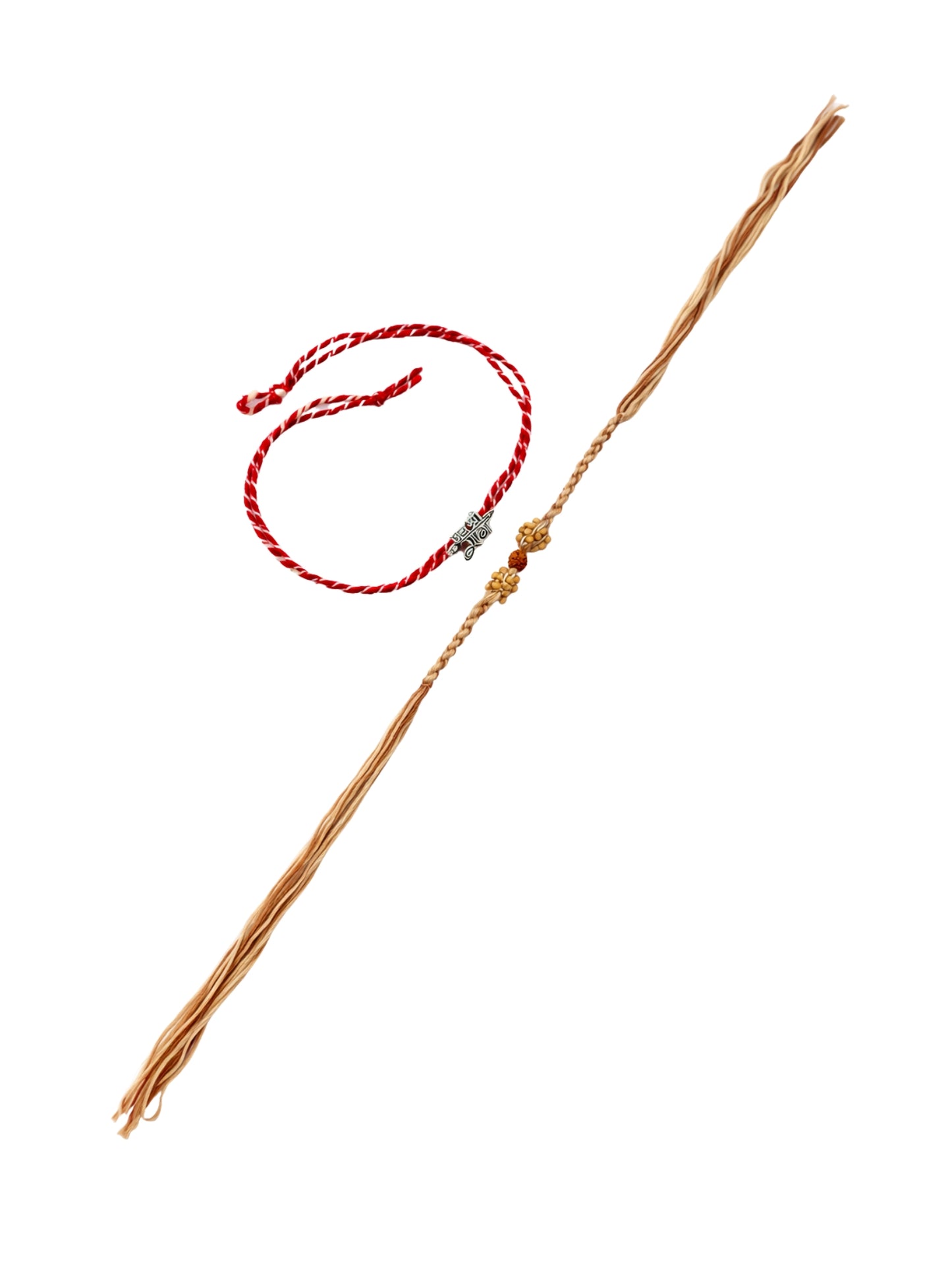(Set of 2) Shree Ram Rudraksha Rakhi Bracelet Bro Gift