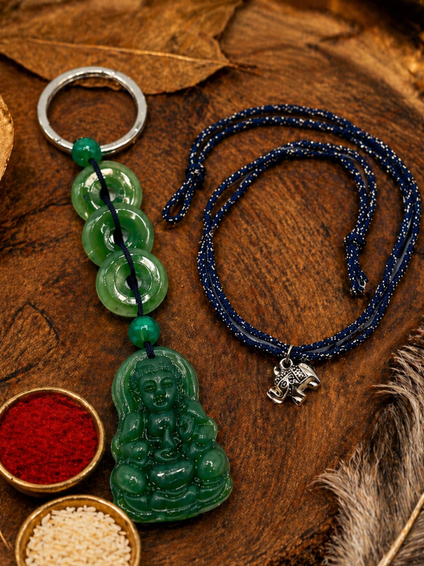 (Set of 2) Buddha Elephant Latkan Lumba Rakhi Bhaiya Bhabhi