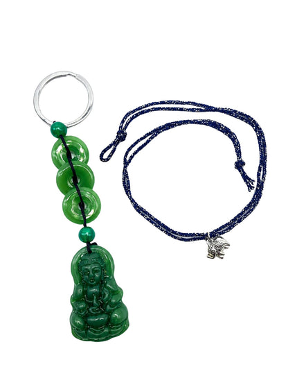 (Set of 2) Buddha Elephant Latkan Lumba Rakhi Bhaiya Bhabhi