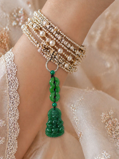 (Set of 2) Buddha Elephant Latkan Lumba Rakhi Bhaiya Bhabhi