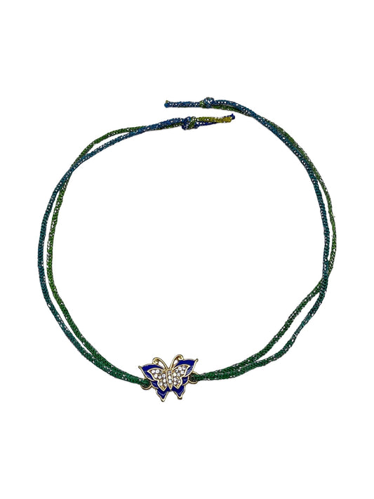 AD Blue Butterfly Charm Rakhi Lumba