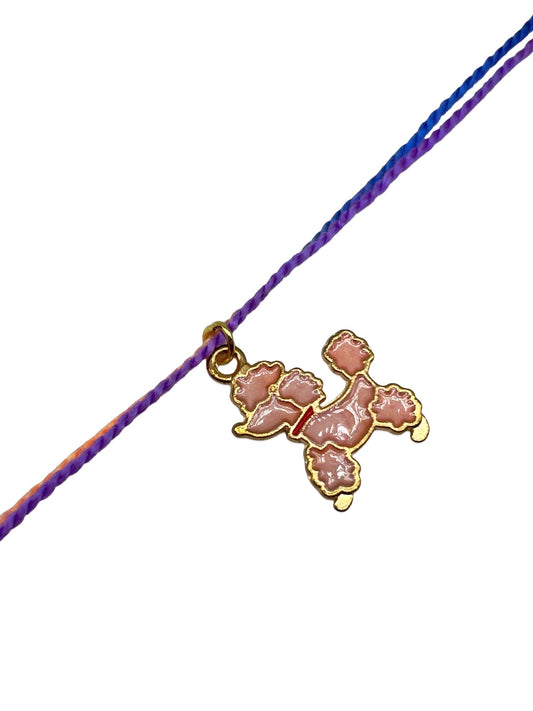 Pink Enamel Pet Dog Charm Rakhi Lumba