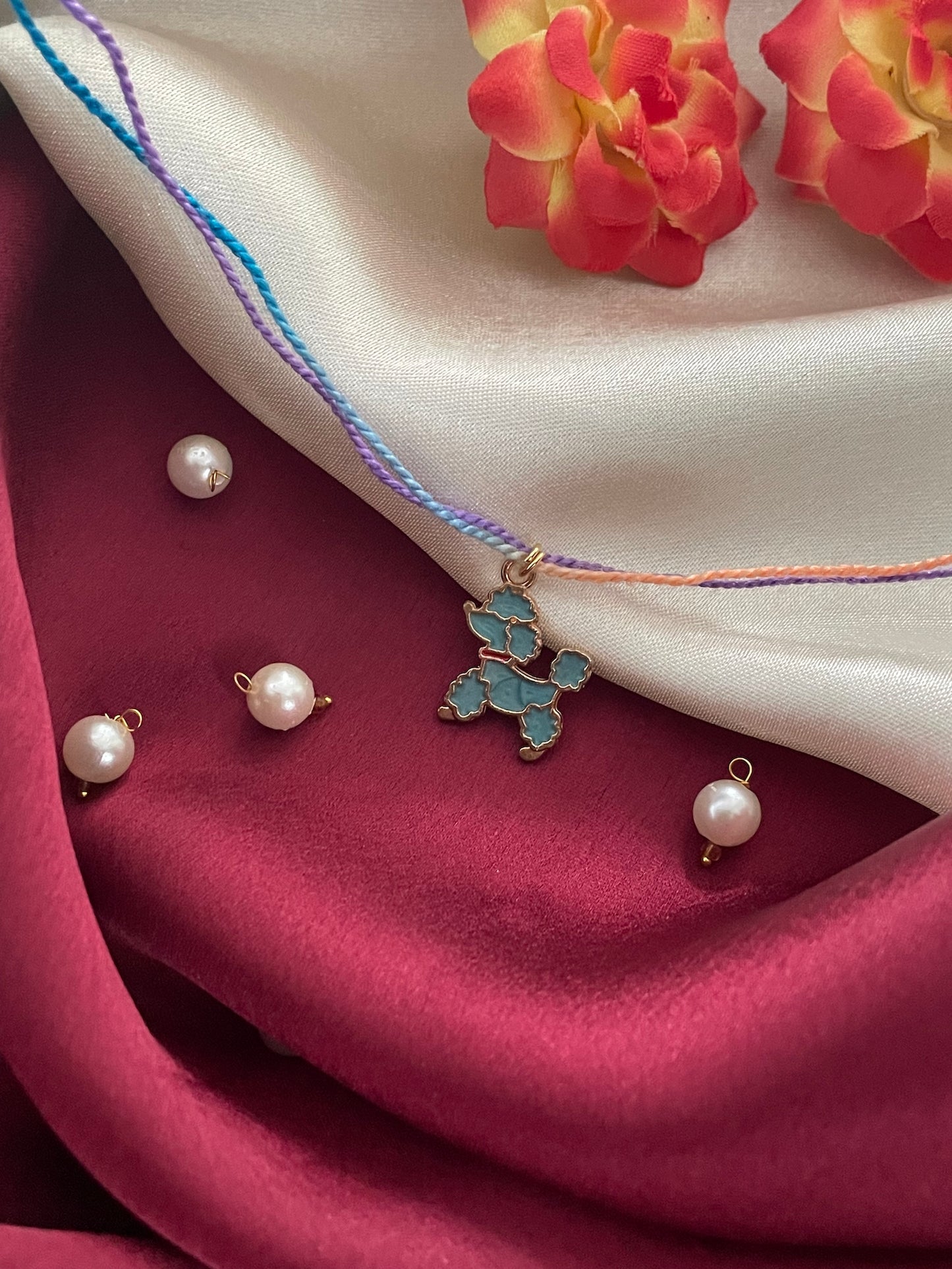 Blue Enamel Pet Dog Charm Rakhi Lumba