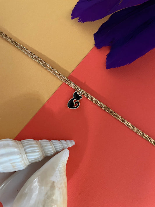 Enamel Black Cat Charm Rakhi Lumba