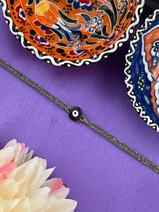 Black Evil Eye Charm Rakhi Lumba