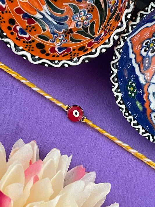 Red Evil Eye Charm Rakhi Lumba