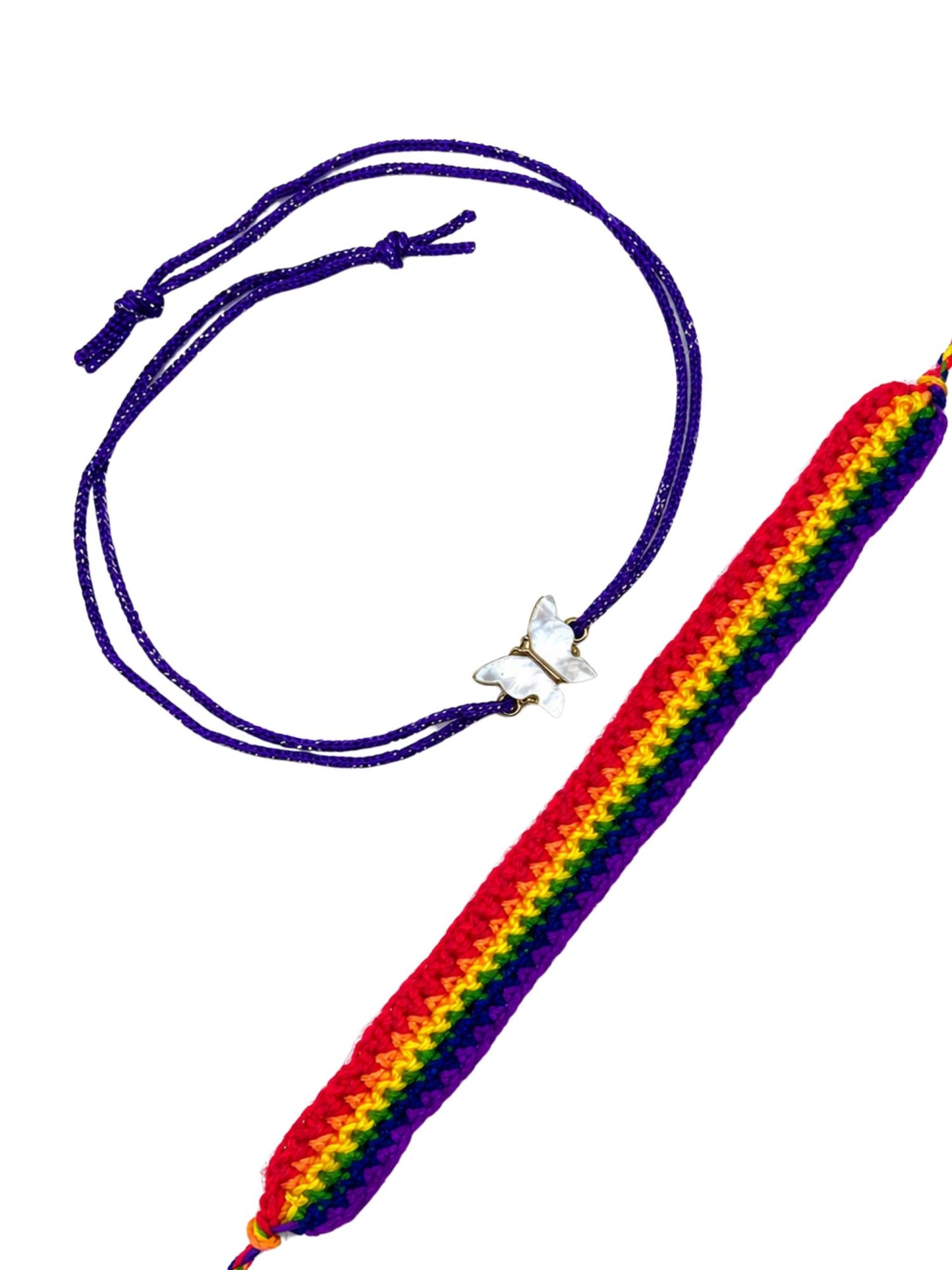 (Set of 2) Rainbow Butterfly Bracelet Rakhi For Bhai Bro