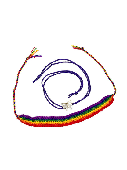 (Set of 2) Rainbow Butterfly Bracelet Rakhi For Bhai Bro