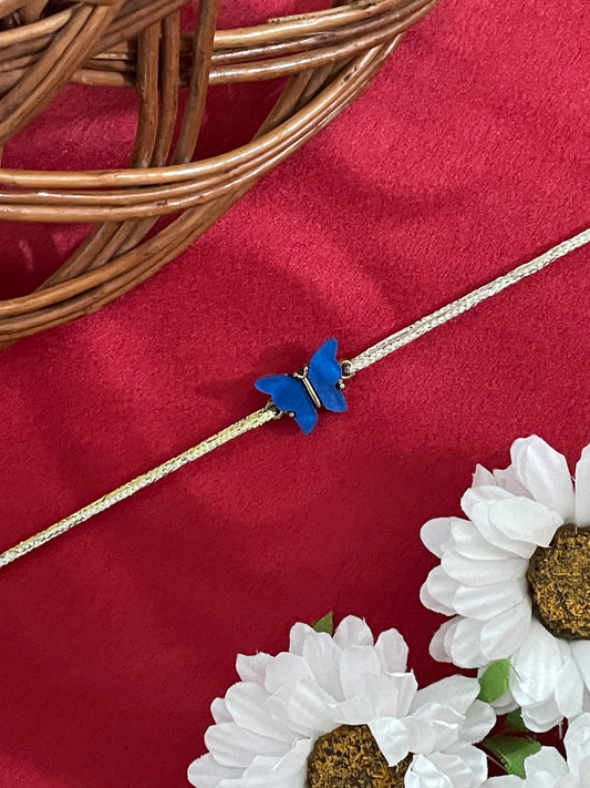 Mini Blue Butterfly Charm Rakhi Lumba