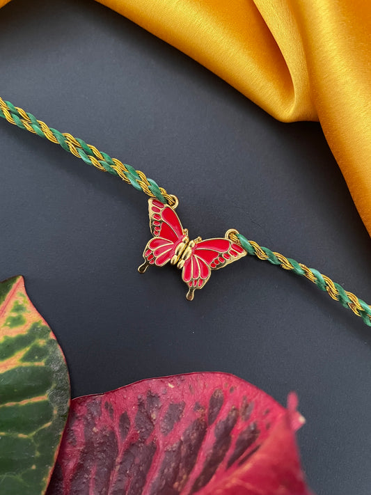 Red Butterfly Magnet Rakhi Lumba