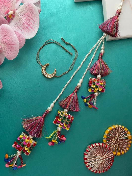 (Set of 2) Kundan/Tassel Lumba Rakhi