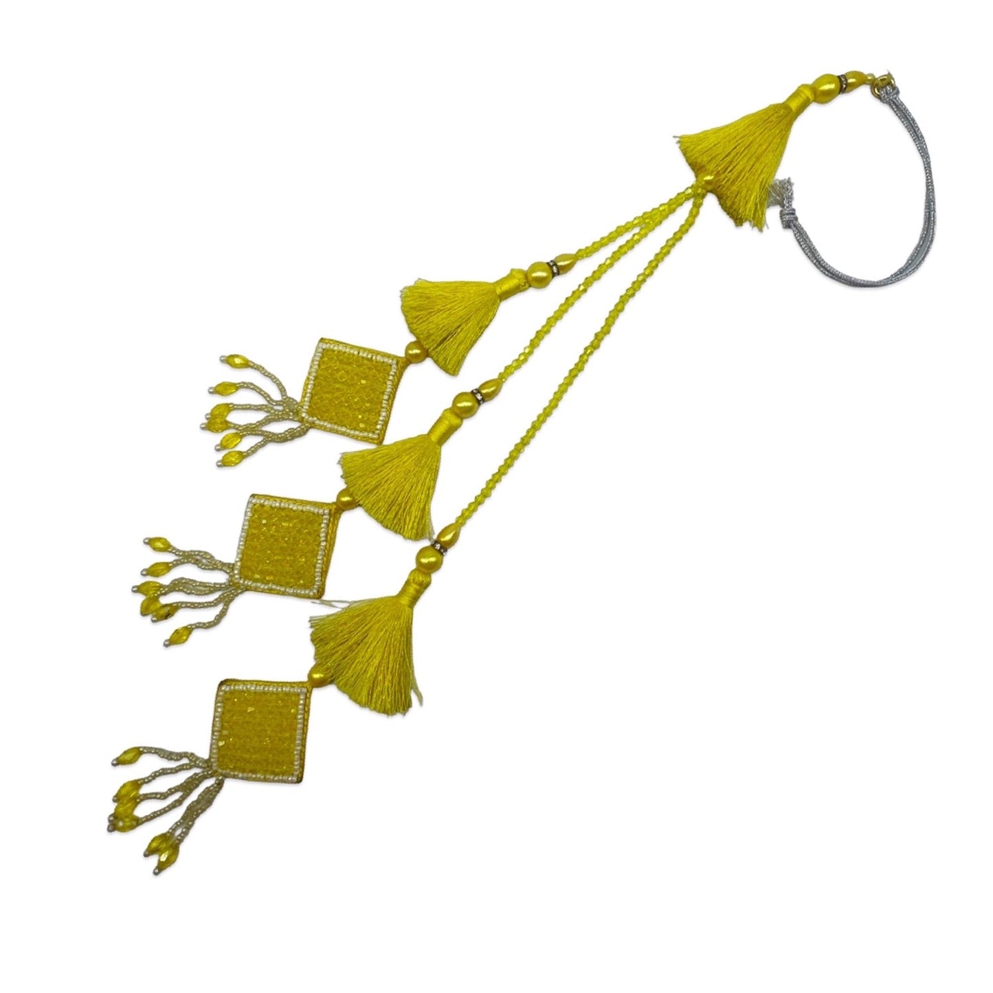 (Set of 2) Flower Kundan/Tassel Lumba Rakhi
