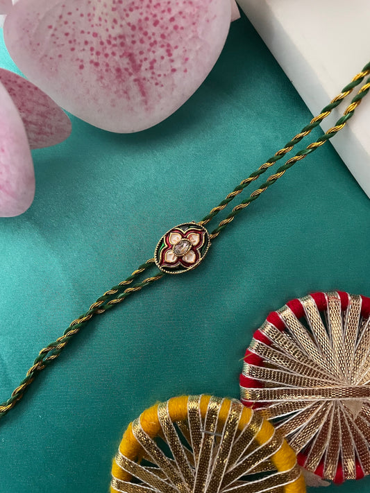 Enamel Flower Rakhi Lumba