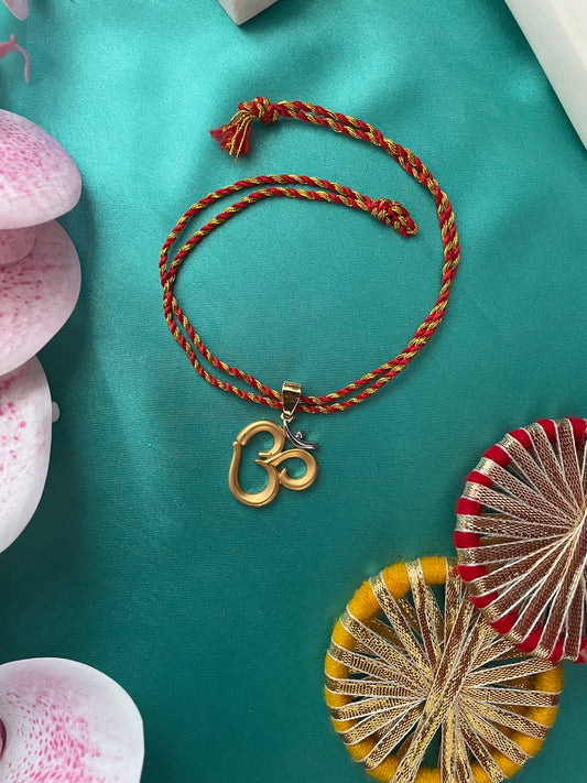 Gold-Silver Plated OM Rakhi Lumba