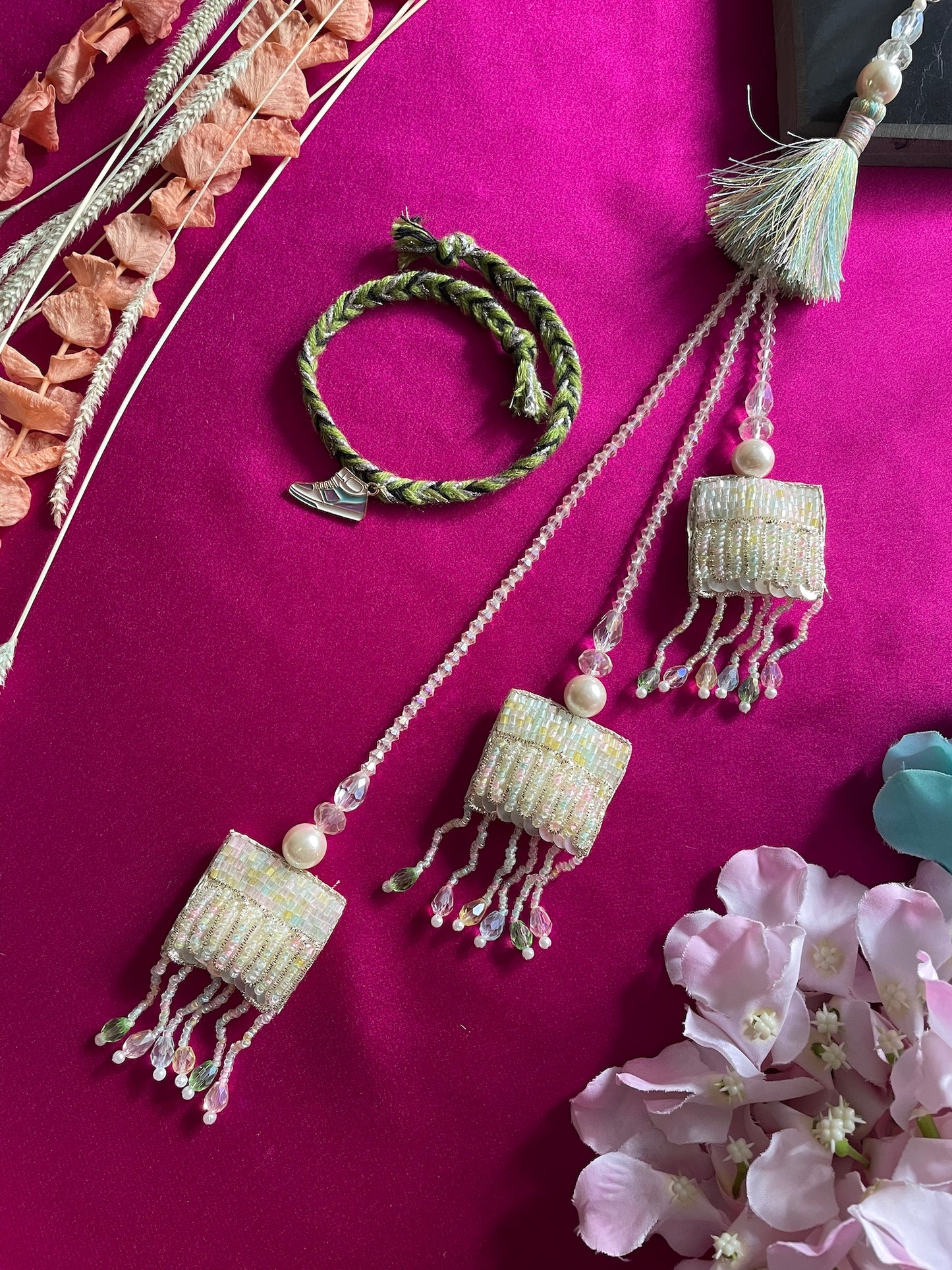 (Set of 2) Mini Shoes/Tassel Lumba Rakhi