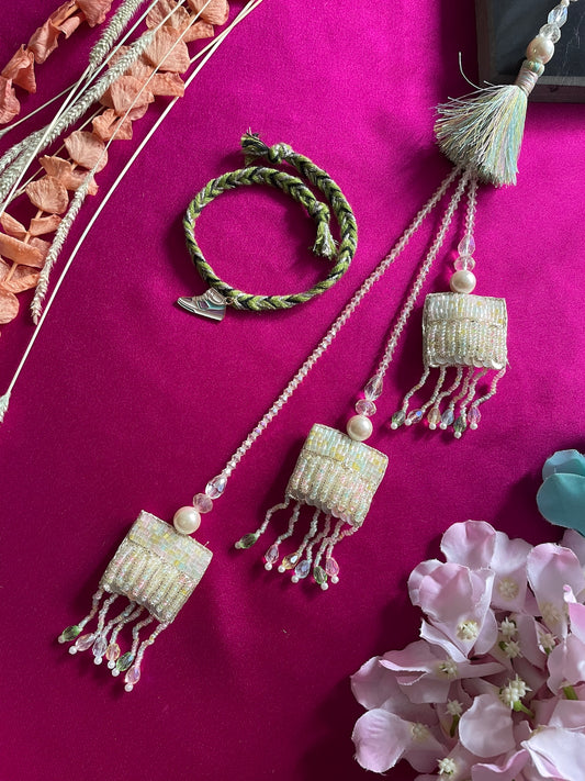 (Set of 2) Mini Shoes/Tassel Lumba Rakhi