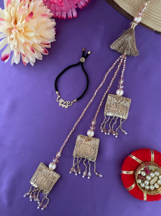 (Set of 2) AD LOVE Heart/Tassel Lumba Rakhi
